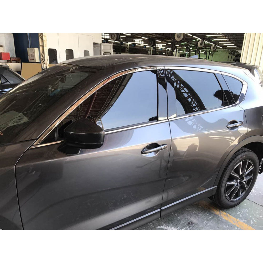 Fit For Mazda 2017 2018 2019 2020 2021 2022 CX-5 CX5 Upper Windows Frame Sill Molding Cover Trims Steel -6PCS Whole set