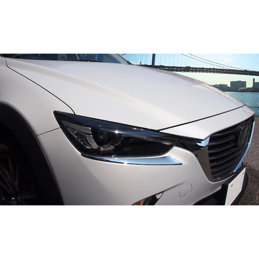 Fit For Mazda CX-3 2016 2017 2018 2019 2020 2021 Chrome Headlight Front Light Lamp Cover Molding Trim