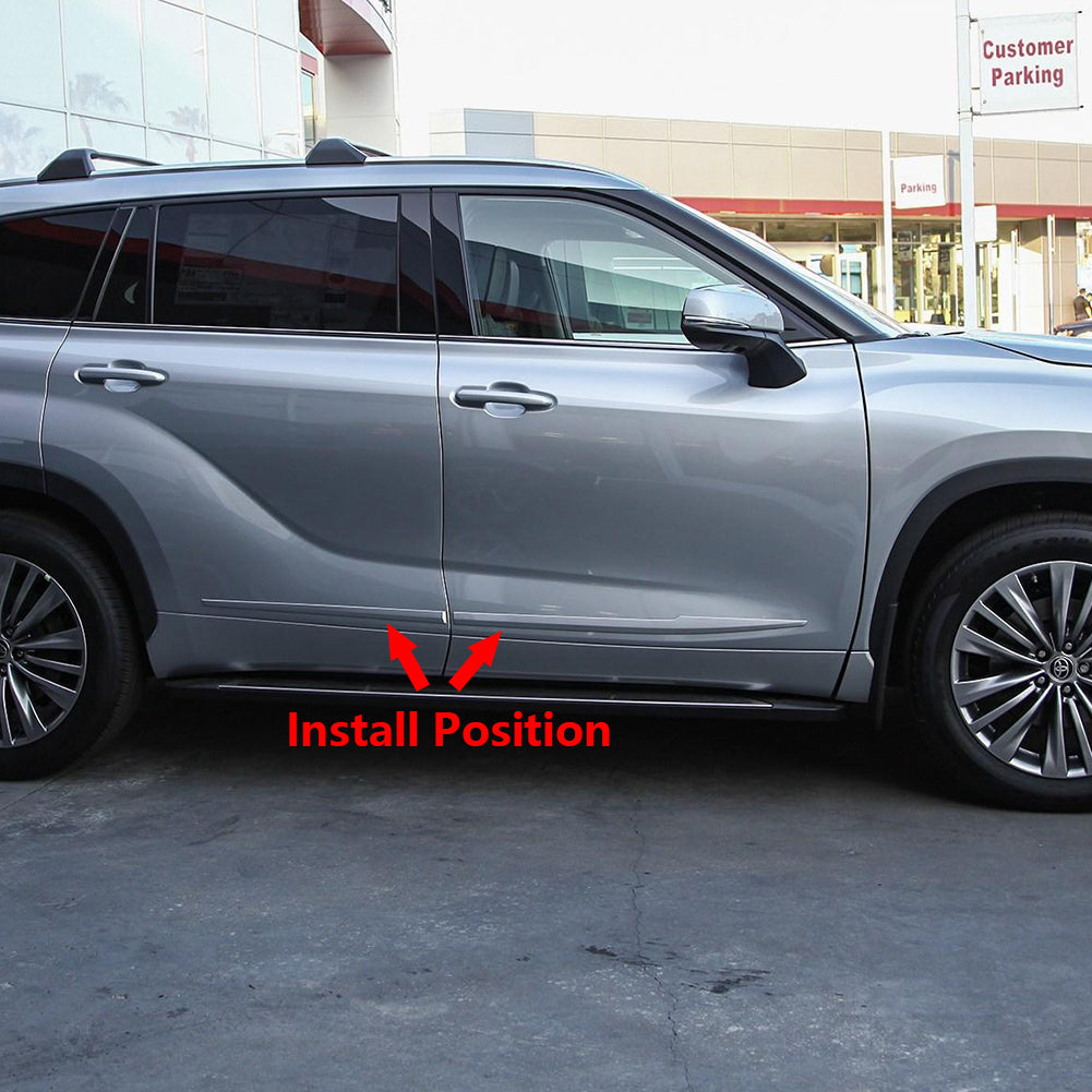 Fit for Toyota New Highlander 2020 2021 2022 Chrome Body Side Door Molding Cover Trims