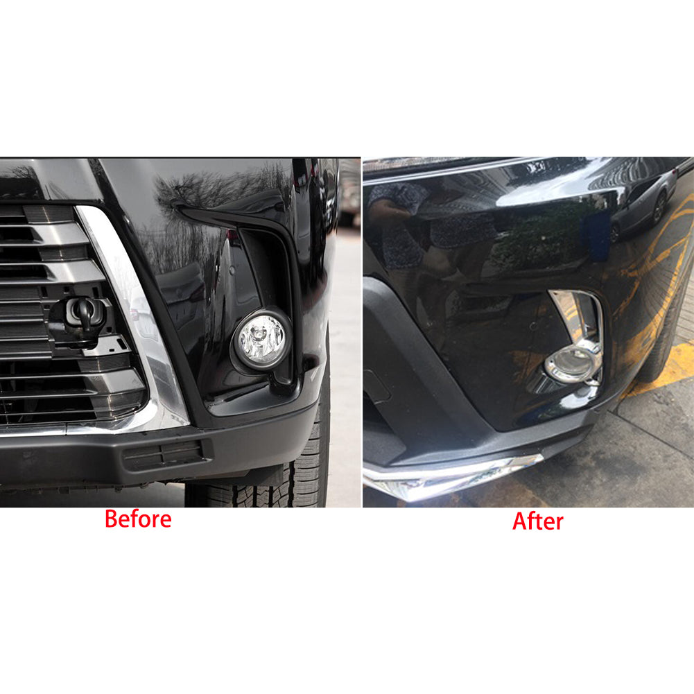 Fit For Toyota New Highlander 2018 2019 Chrome Front Fog Light Lamp Cover Trims