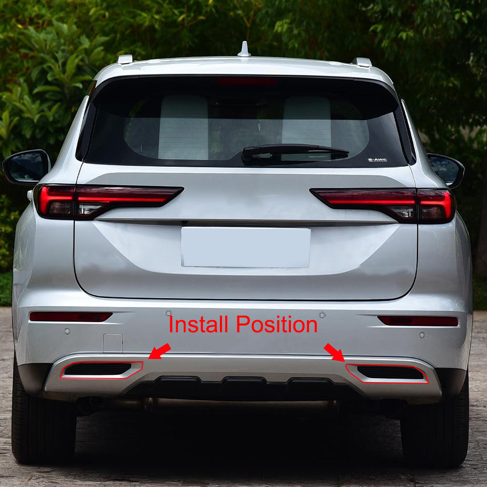 Fit for Mitsubishi New Outlander 2022 2023 Rear Lower Trim Rear Fog Light Cover Trims Chrome