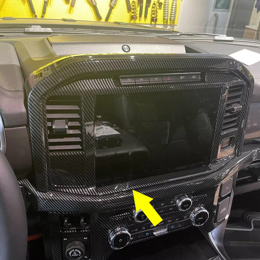 Fit for Ford F-150 2021 2022 2023 F150 Front Dashboard Panel Cover Trims Carbon Fiber Pattern (Navigation Panel Cover)
