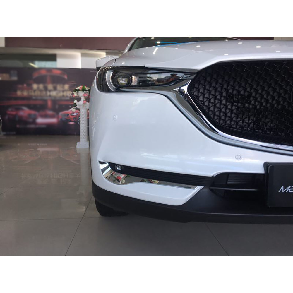 Fit For Mazda 2017 2018 2019 2020 2021 CX-5 CX5 Chrome Front Fog Light Lamp Moulding Cover Bezel Trims