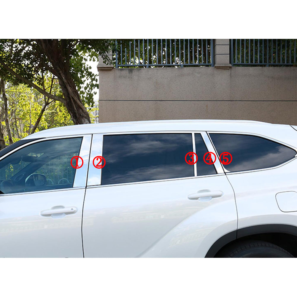 Fit for Toyota Highlander 2020 2021 2022 Window Frame Sill Center Pillar Cover Trims