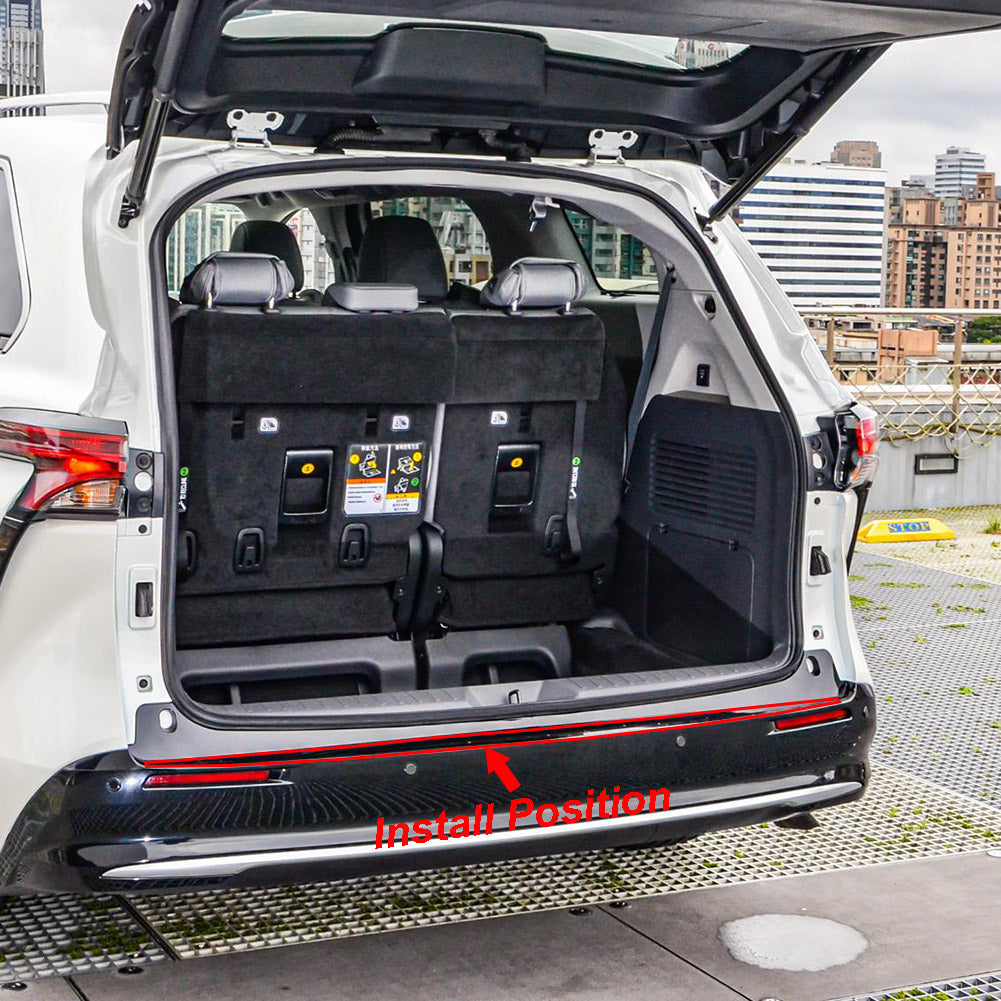  Fit for Toyota 2021 2022 2023 Sienna Rear Outside Bumper Sill Plate Guard Cover Trim Stainless Steel