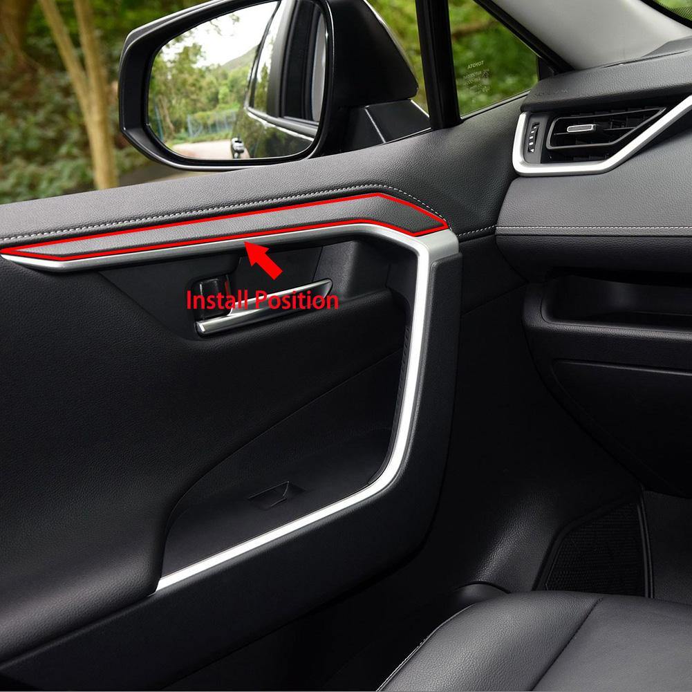 Fit for Toyota New RAV4 2019 2020 2021 2022 Interior Door Panel Armrest Cover Trims (Silver) - beautost