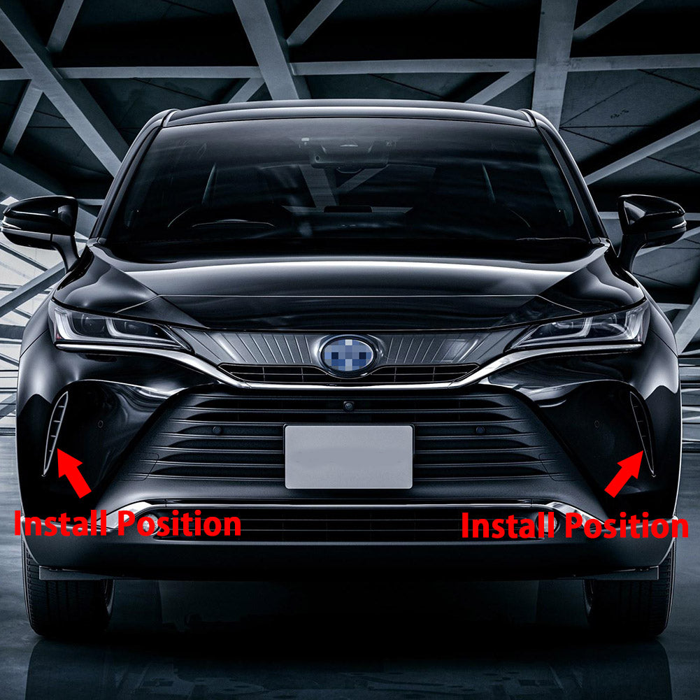 Fit for Toyota VENZA 2021 Chrome Front Corner Mesh Grill Molding Cover Trims