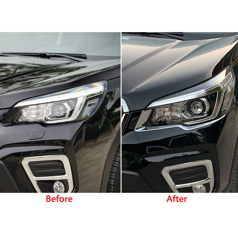Fit for Subaru 2019 2020 2021 Forester Headlight Front Light Lamp Cover Molding Trims