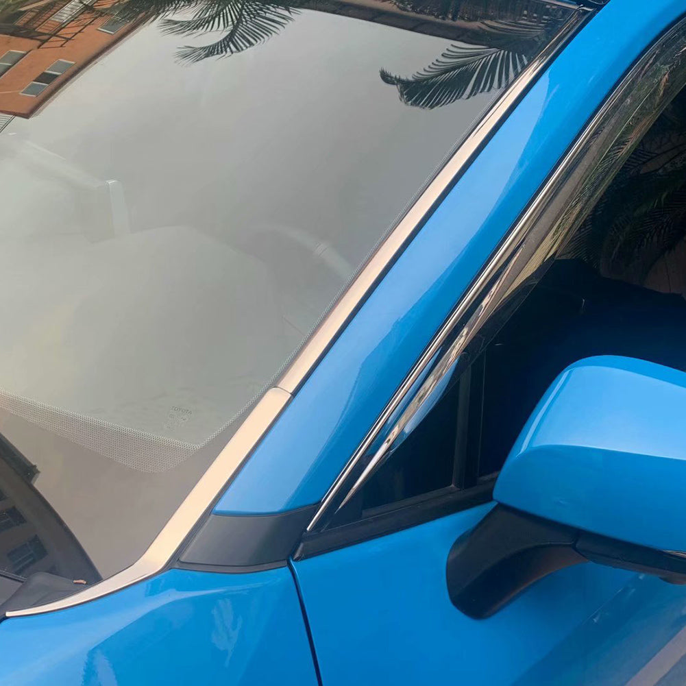 Fit for Toyota New RAV4 2019 2020 2021 2022 Windshield Side Beveled Window Cover Trim Stainless Steel