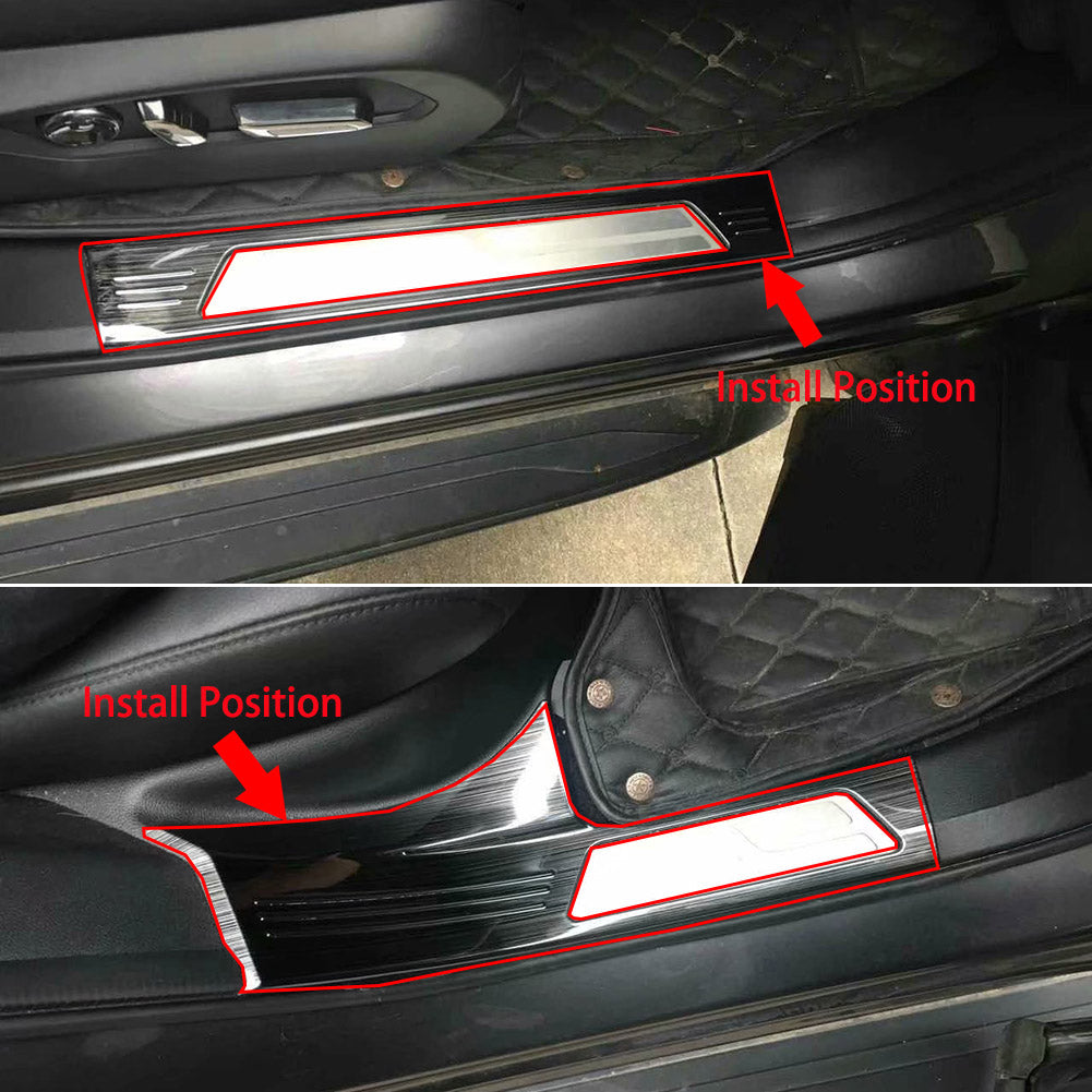 Fit for Acura New RDX 2019 2020 2021 2022 Inside Door Sill Scuff Plate Guard Cover Trims Stainless Steel