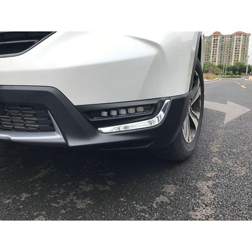 Fit for Honda 2017 2018 2019 CR-V CRV Chrome Front Fog Light Lamp Cover Trim Trims - beautost
