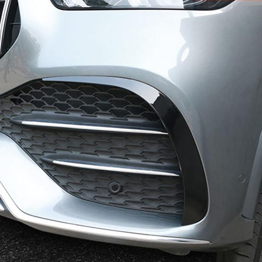 Fit for Mercedes-Benz GLE 350 450 W167 2020 2021 Front+Rear Side Fender Vent Air Outlet Fog light Bezel Cover Trims Black