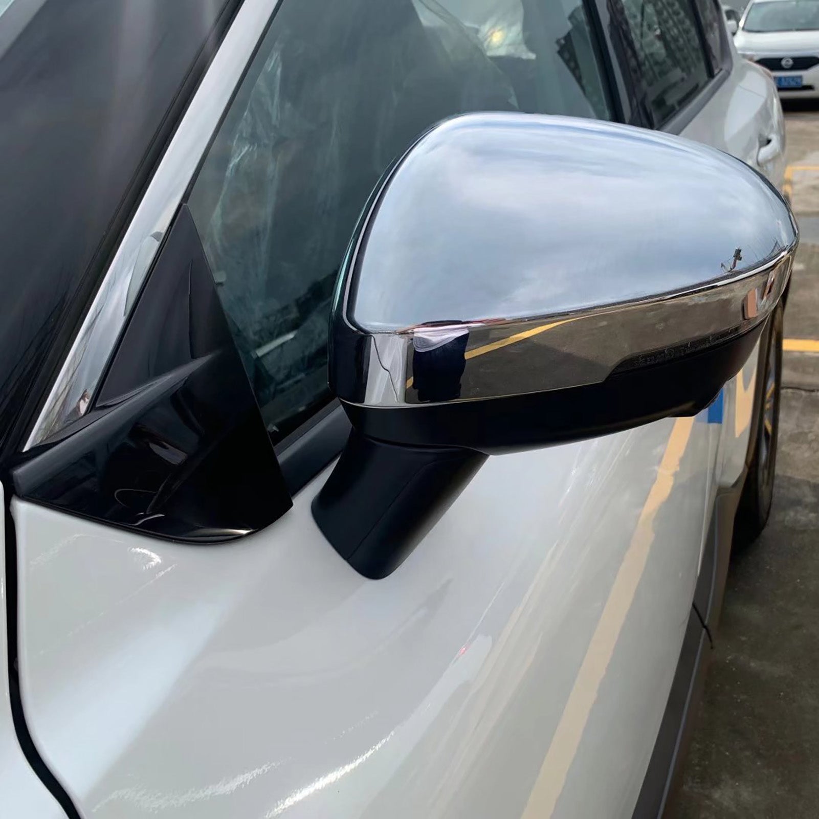 For Mitsubishi New Outlander 2022 2023 Rear View Mirror Guard Cover Trims Chrome