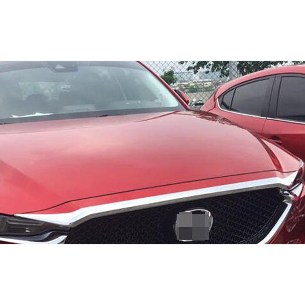 Fit For Mazda CX-9 CX9 2017 2018 2019 2020 2021 2022 Chrome Front Hood Grill Cover Bonnet Trim