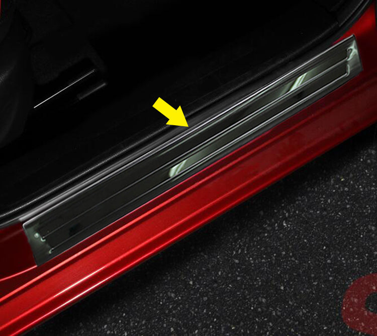 Fit for 2019 2020 2021 2022 Mazda 3 Axela Sedan Outside Door Sill Scuff Plate Guard Cover Trims Stainless Steel