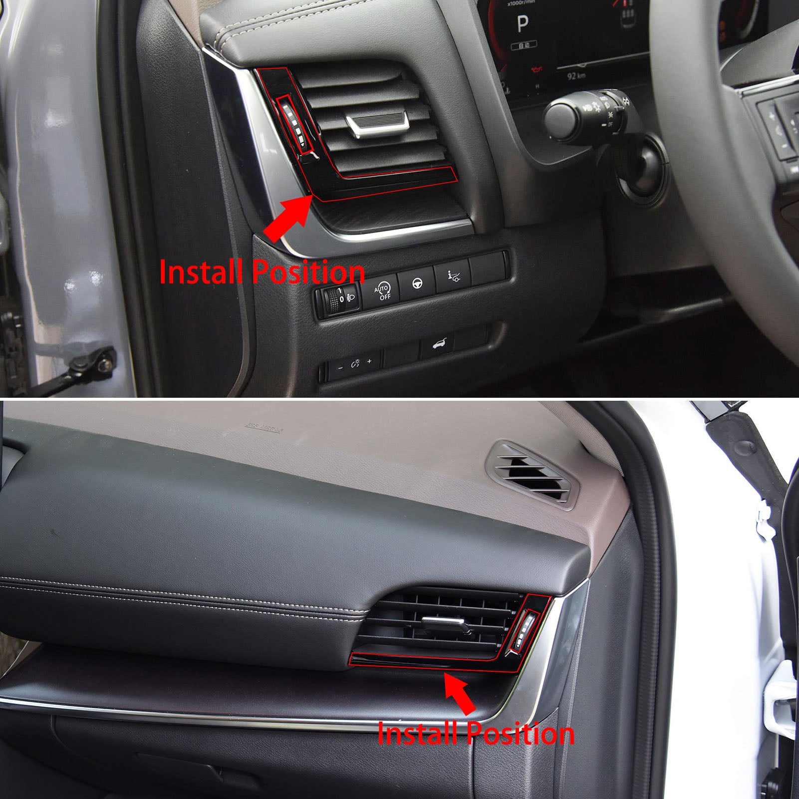 Fit for Nissan Rogue 2021 2022 Interior Front Side Air Condition Vent Outlet Cover Trim ABS