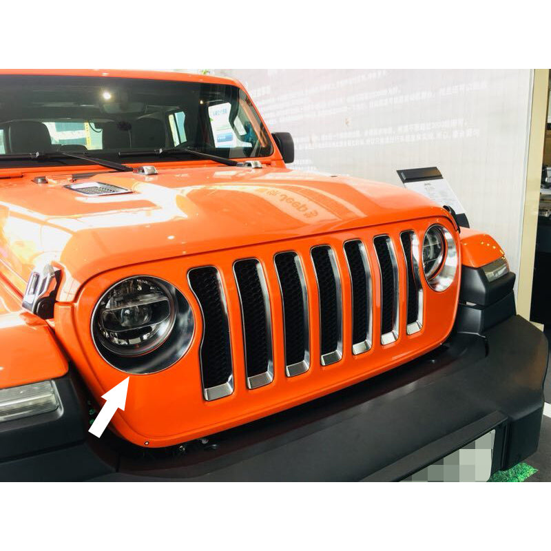 Fit For Jeep 2018 2019 2020 2021 2022 Wrangler Headlight Front Light Lamp Cover Molding Trim Chrome