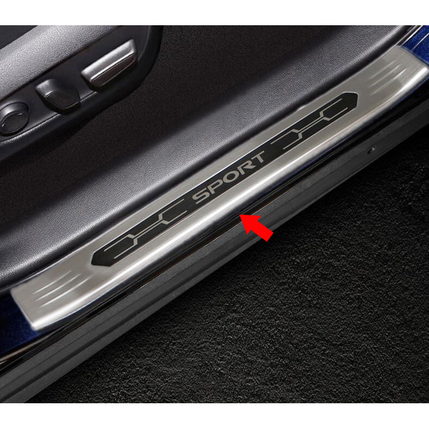 Fit for Toyota New RAV4 2019 2020 2021 2022 Outside Door Sill Scuff Plate Guard Cover Trim Sport Style Stainless Steel (Silver) - beautost