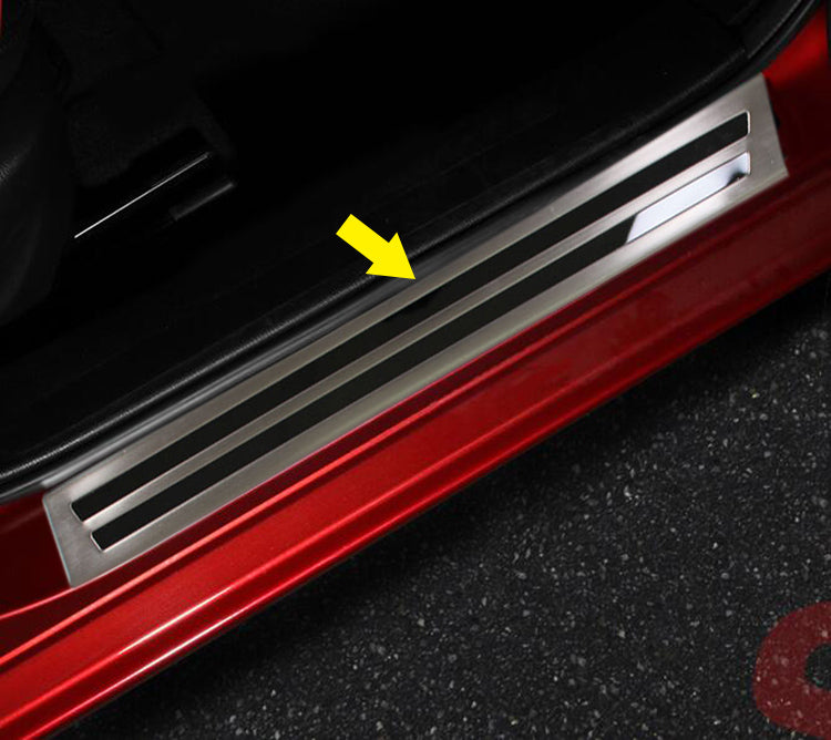 Fit for 2019 2020 2021 Mazda 3 Axela Sedan Outside Door Sill Scuff Plate Guard Cover Trims Stainless Steel