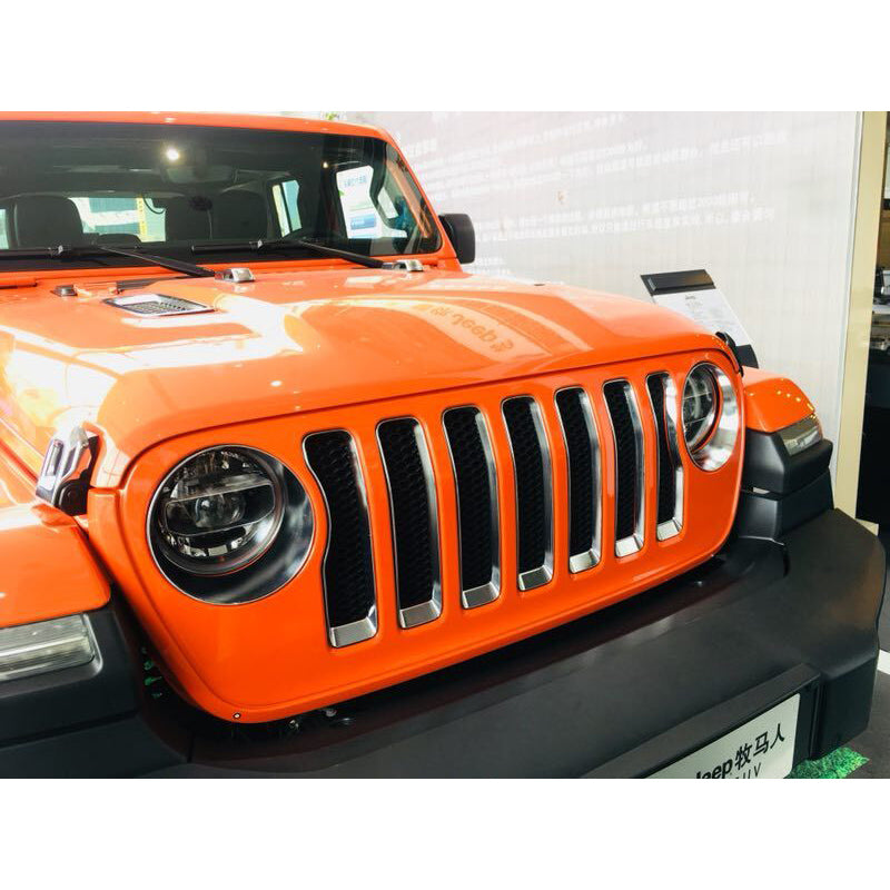 Fit For Jeep Wrangler 2018 2019 2020 2021 2022 Front Grill Grille Cover Trim Chrome