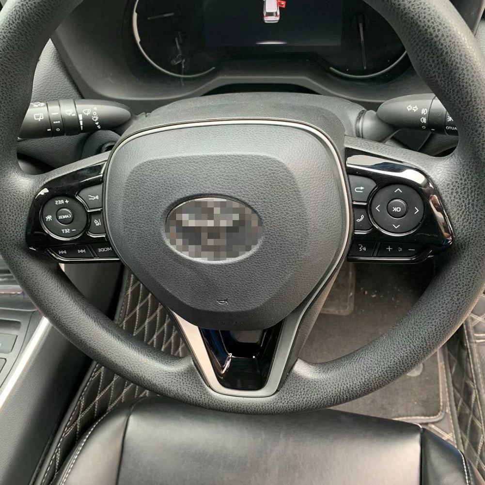 Fit for Toyota New RAV4 2019 2020 2021 2022 Wheel Steering Trim Panel Cover Trims Piano Black