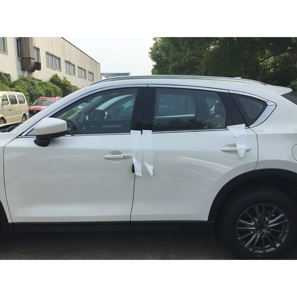 Fit For Mazda 2017 2018 2019 2020 2021 2022 CX-5 CX5 Upper Windows Frame Sill Molding Cover Trims Steel -6PCS Whole set