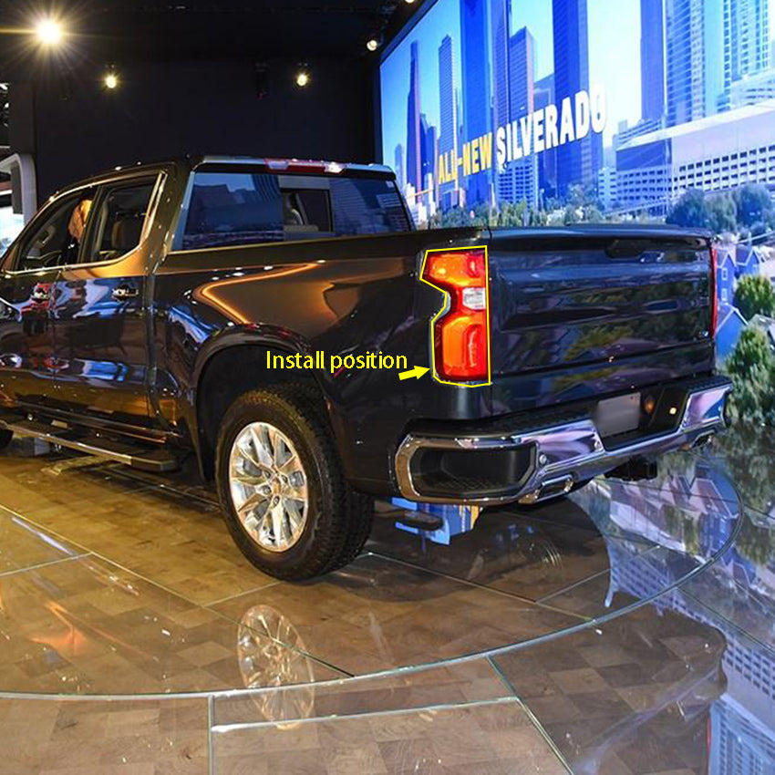 Fit for Chevrolet New Silverado 2019 2020 2021 2022 2023 2024 Chrome Tail Light Lamp Cover Trims