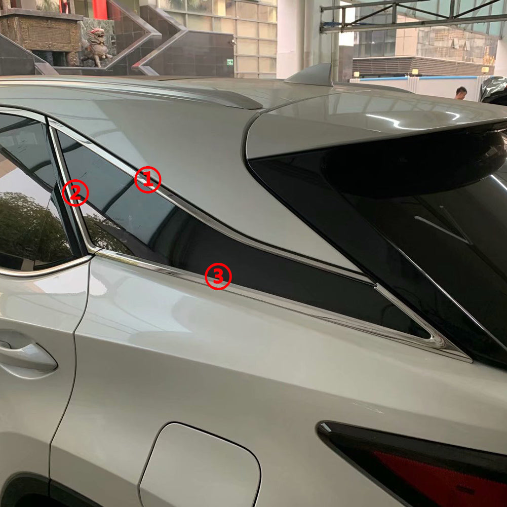 Fit for Lexus RX350 RX450H 2016 2017 2018 2019 2020 2021 2022 Rear Windows Frame Sill Molding Cover Trims Stainless Steel