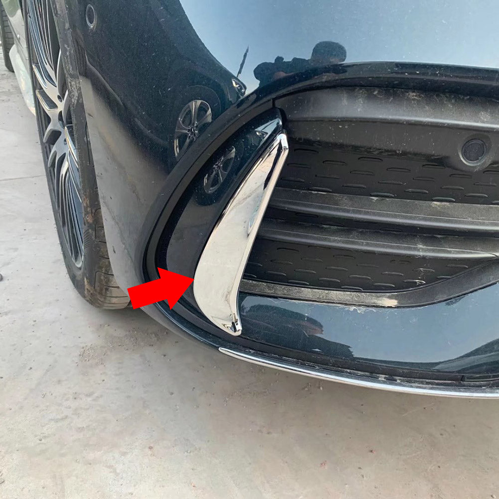 Fit For Mercedes-Benz 2022 2023 All New C-Class C300 C200 C220d AMG Front Corner Mesh Grill Molding Cover Trim Chrome