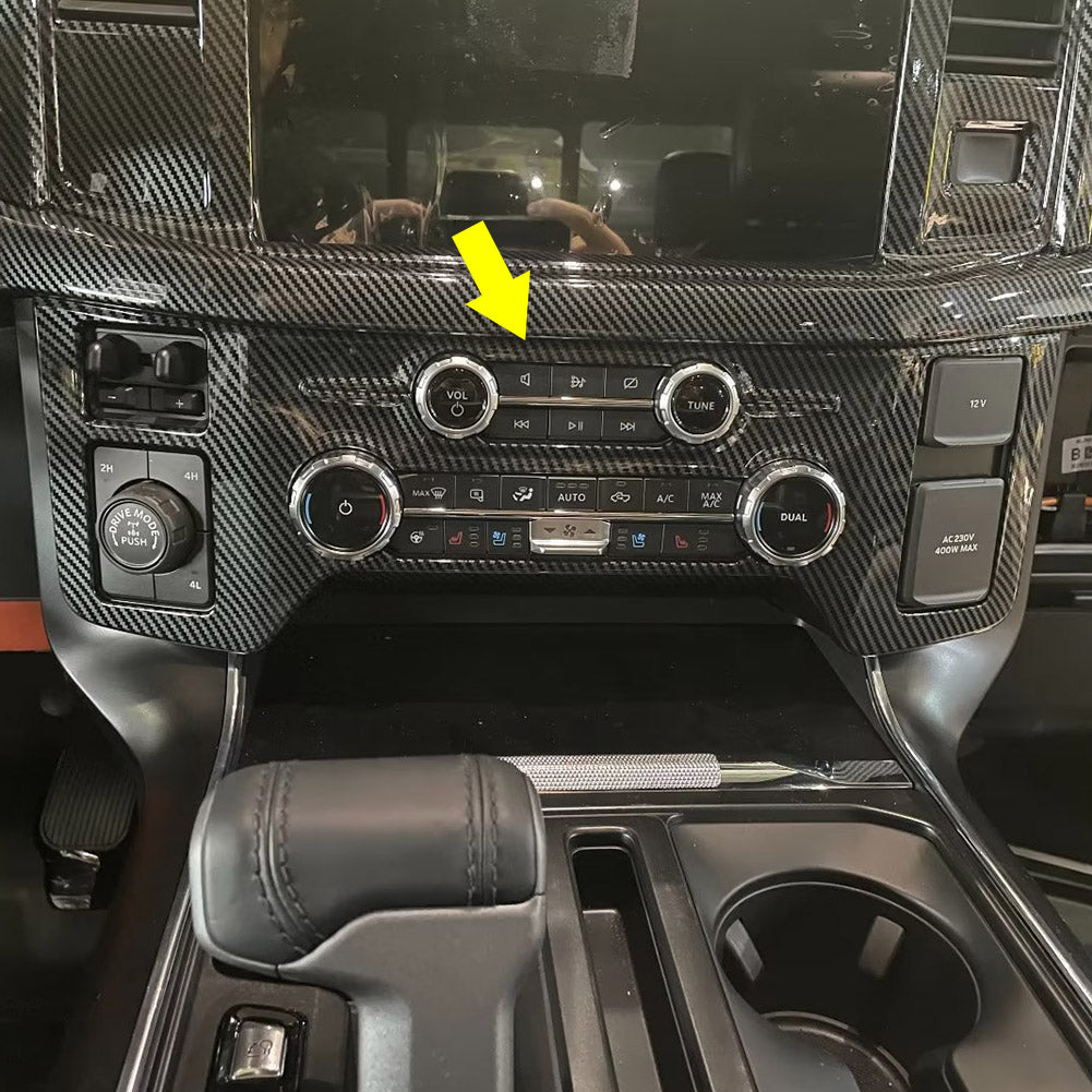 Fit for Ford F-150 2021 2022 2023 F150 Front Dashboard Panel Cover Trims Carbon Fiber Pattern (Air Conditioner Switch Panel Cover)