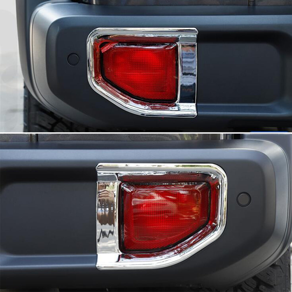 Fit For Jeep 2018 2019 2020 2021 2022 Wrangler Chrome Rear Fog Light Lamp Cover Trims