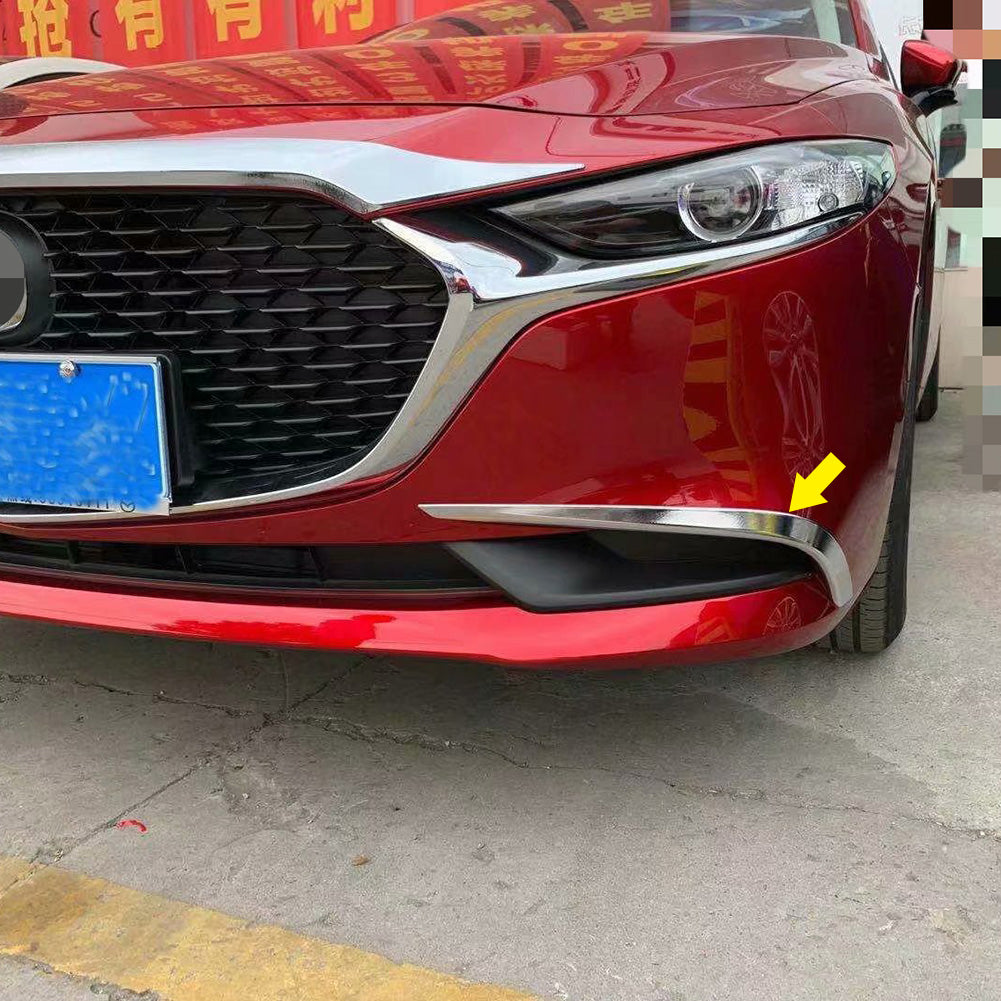 Fit for 2019 2020 2021 2022 Mazda 3 Axela Sedan Chrome Front Fog Light Lamp Cover Bezel Trims