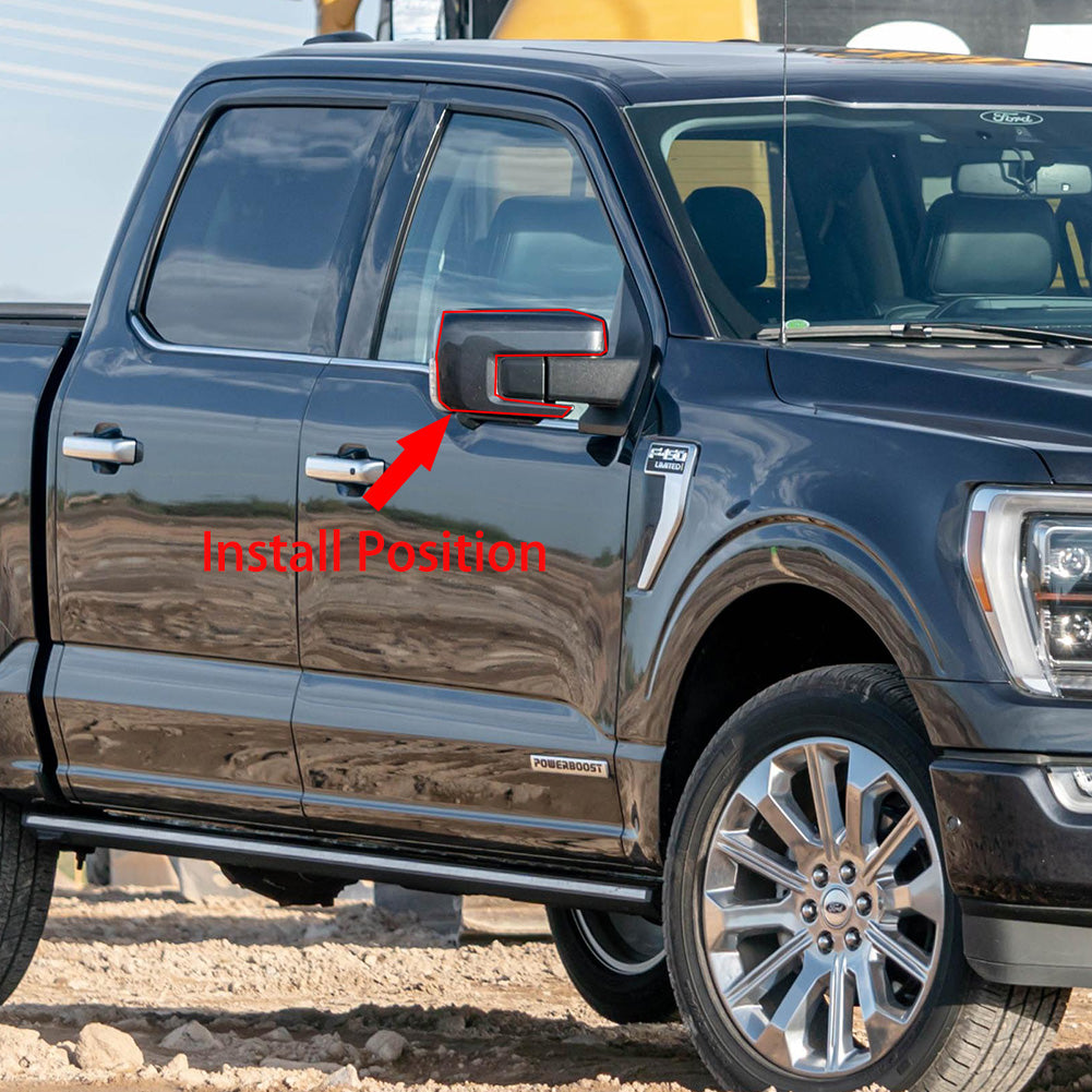 Fit for Ford New F-150 2021 F150 Rear View Mirror Side Molding Guard Cover Trims ABS