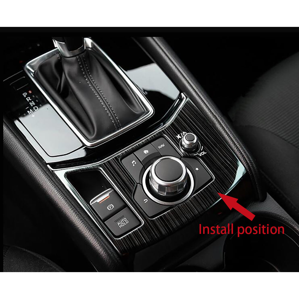 Fit For Mazda 2017 2018 2019 2020 2021 2022 2023 2024 CX-5 CX5 Gear Shift Knob Console Media Panel Cover Trim Stainless steel
