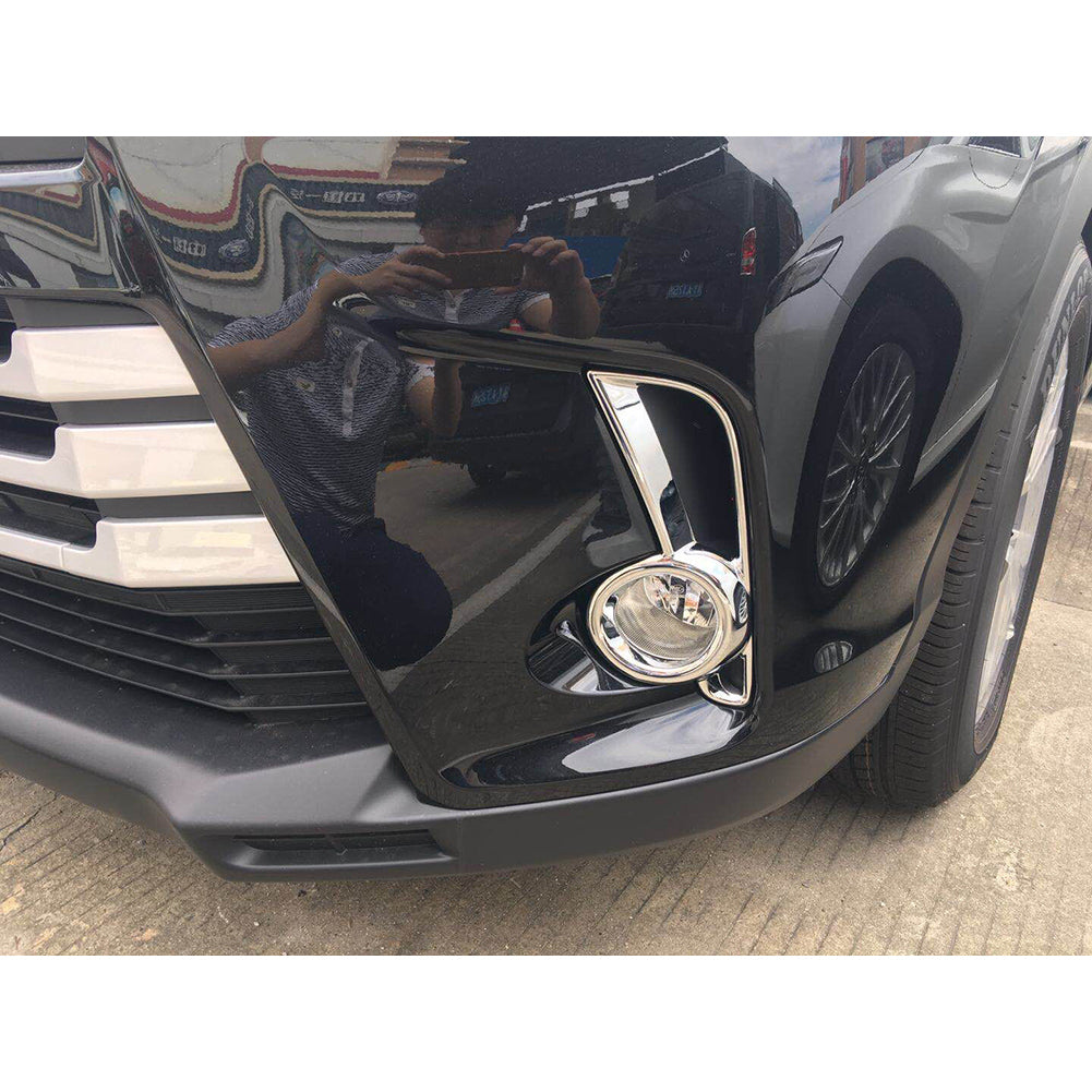 Fit For Toyota New Highlander 2018 2019 Chrome Front Fog Light Lamp Cover Trims