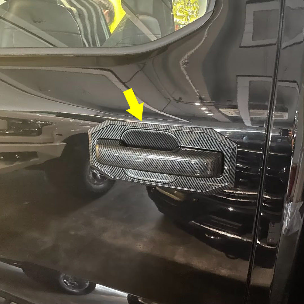 Ford F-150 2021 2022 2023 F150 Door Handle Bowl Cover Trims Carbon Fiber Pattern
