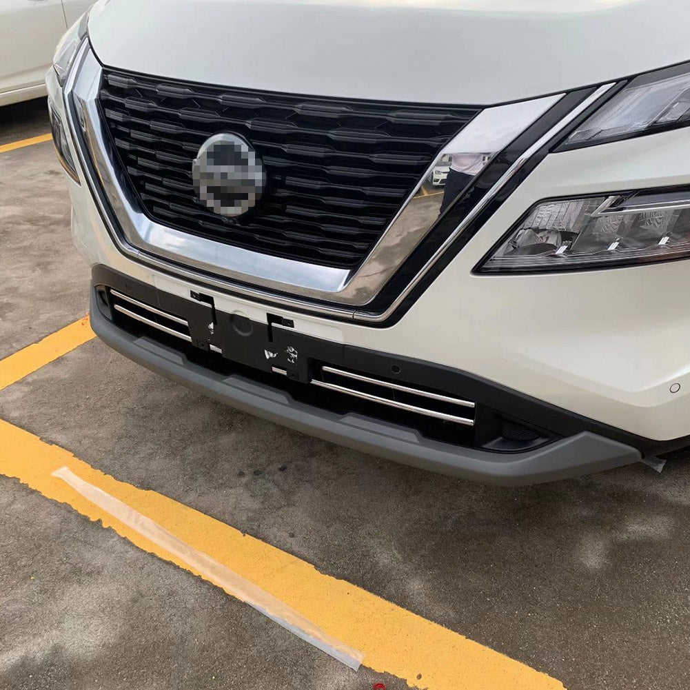 Fit For Nissan Rogue 2021 2022 Front Grill Grille Lower Cover Trims Stainlss Steel
