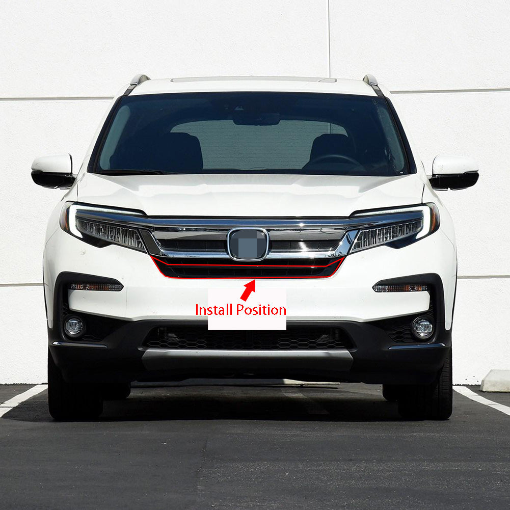 Fit For Honda New Pilot 2019 2020 2021 Front Grill Grille Cover Trim Chrome