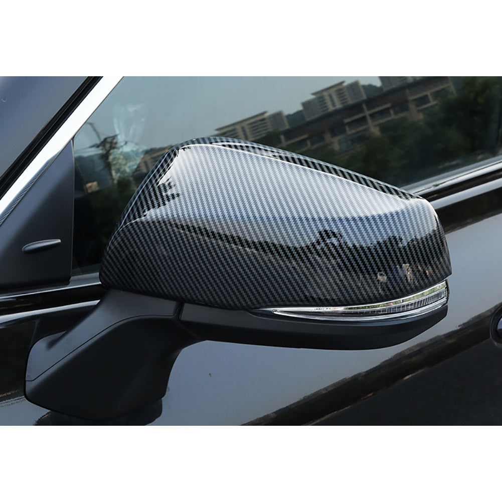 Fit For Toyota New Highlander 2020 2021 2022 Rear View Mirror Guard Cover Trims Carbon Fiber Pattern