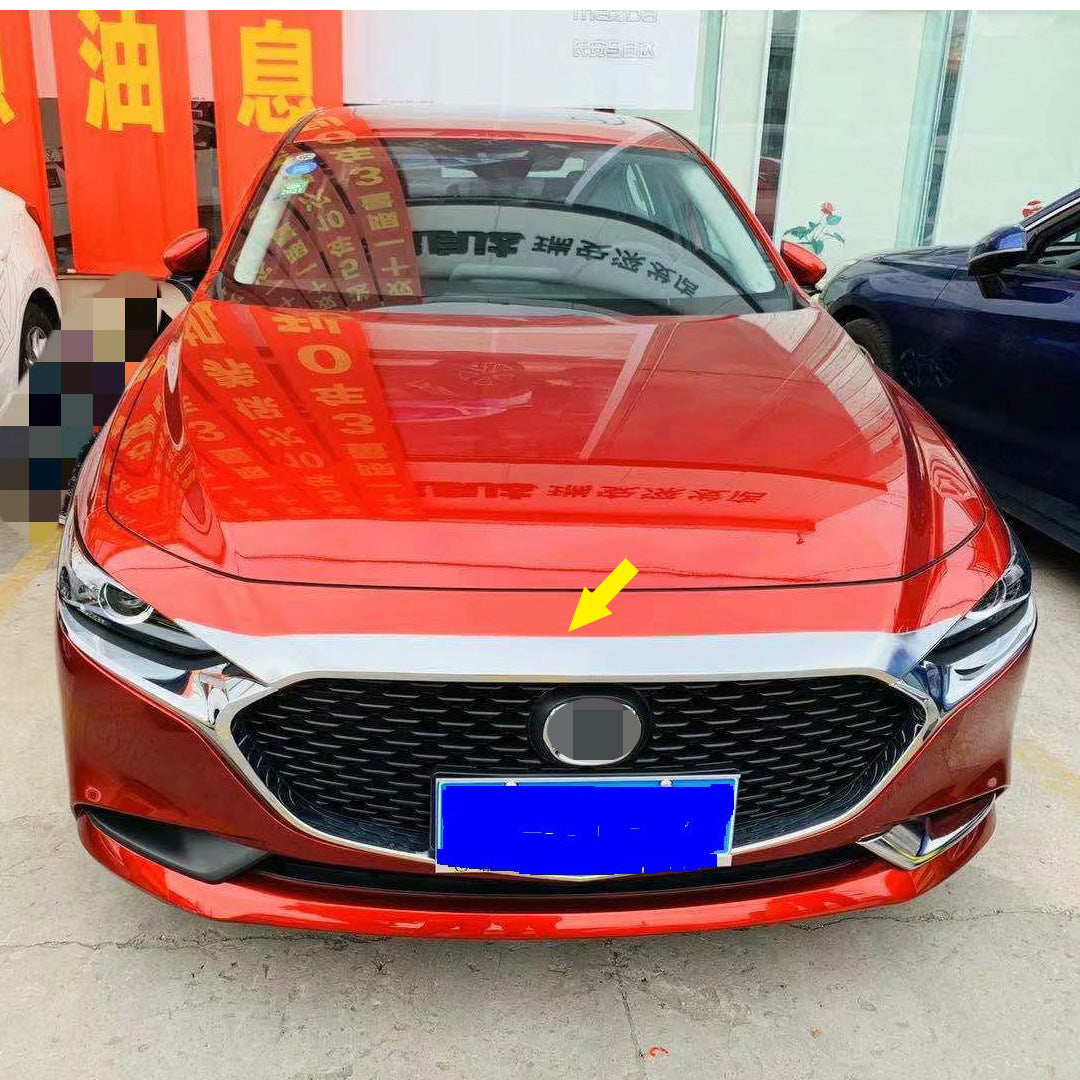 Fit for 2019 2020 2021 2022 Mazda 3 Axela Sedan Chrome Front Hood Grill Cover Bonnet Trim