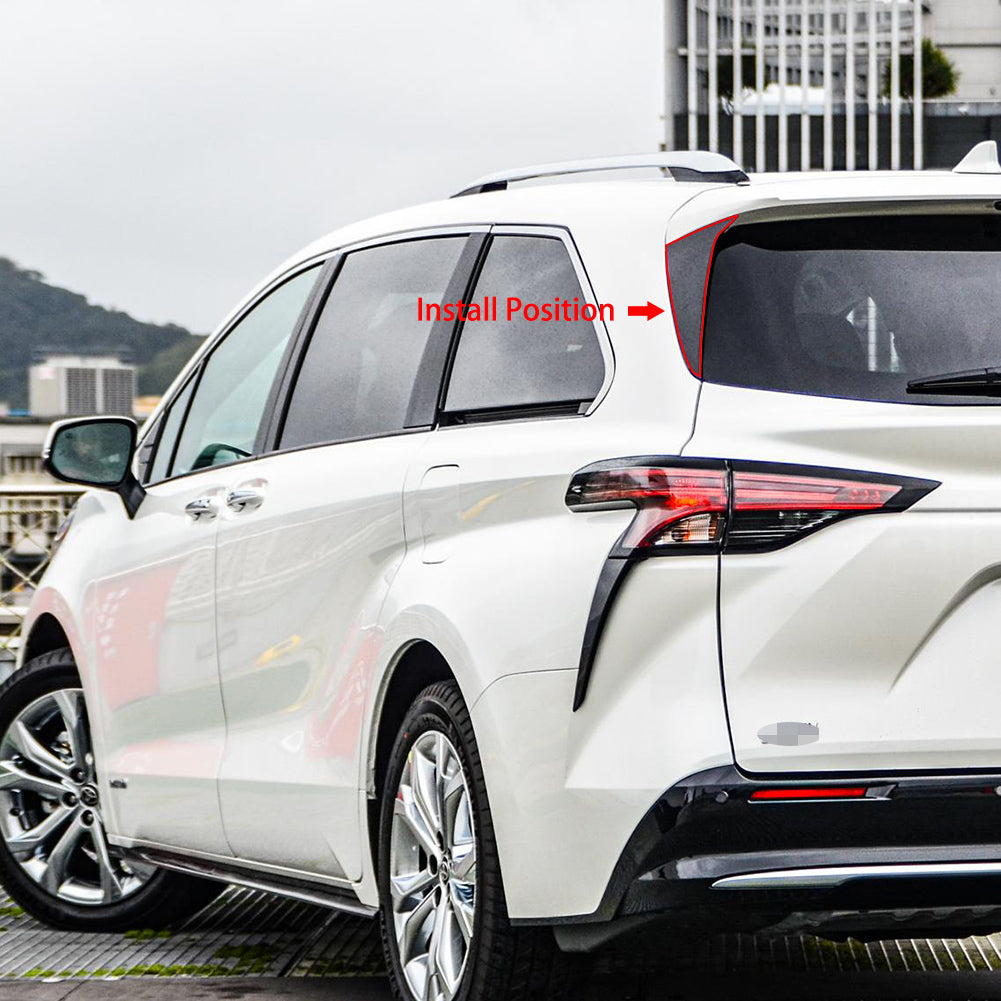 Fit for Toyota 2021 2022 Sienna Chrome Rear Spoiler Wing Side Beveled Window Cover Trims