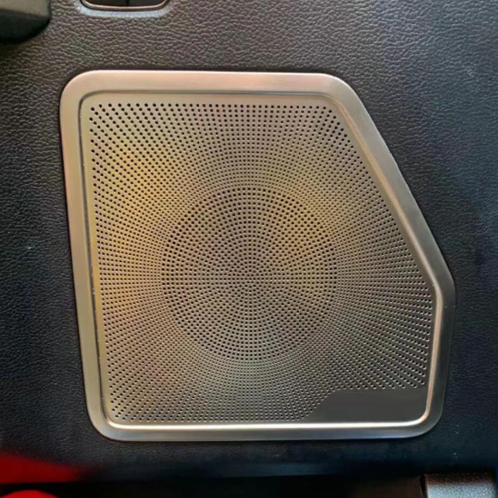 For Ford F-150 2015 2016 2017 2018 2019 2020 Interior 4 Door Sound Speaker Cover Trims Stainless Steel