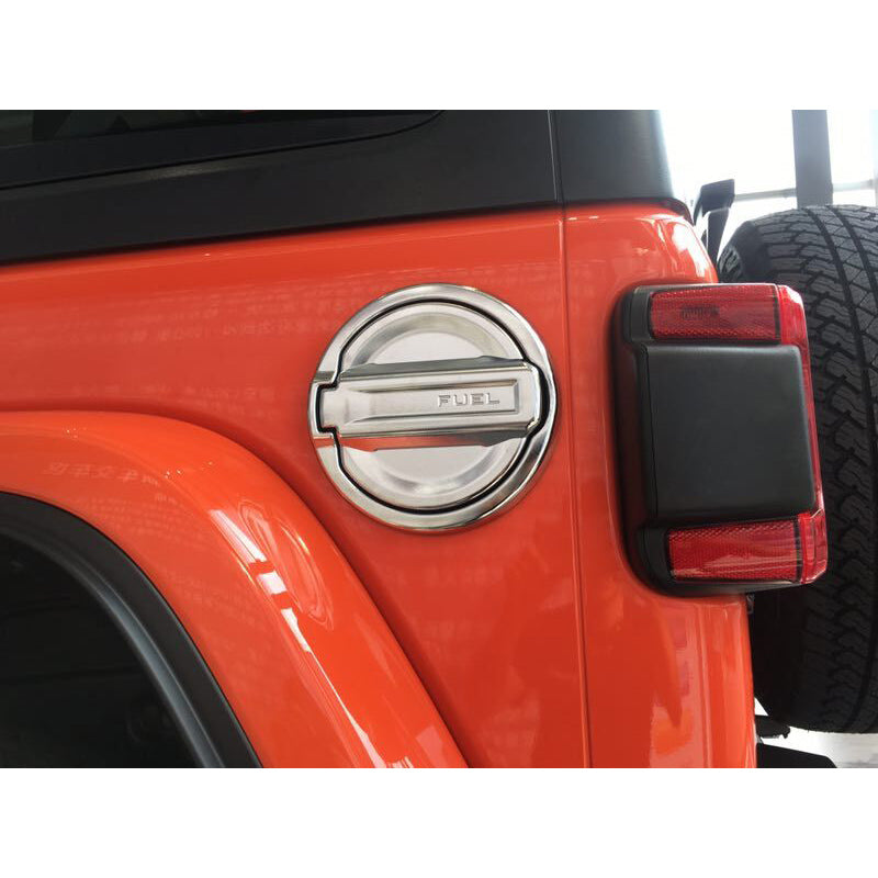 Fit For Jeep Wrangler 2018 2019 2020 2021 2022 Fuel Gas Door Tap Tank Cover Trim Chrome