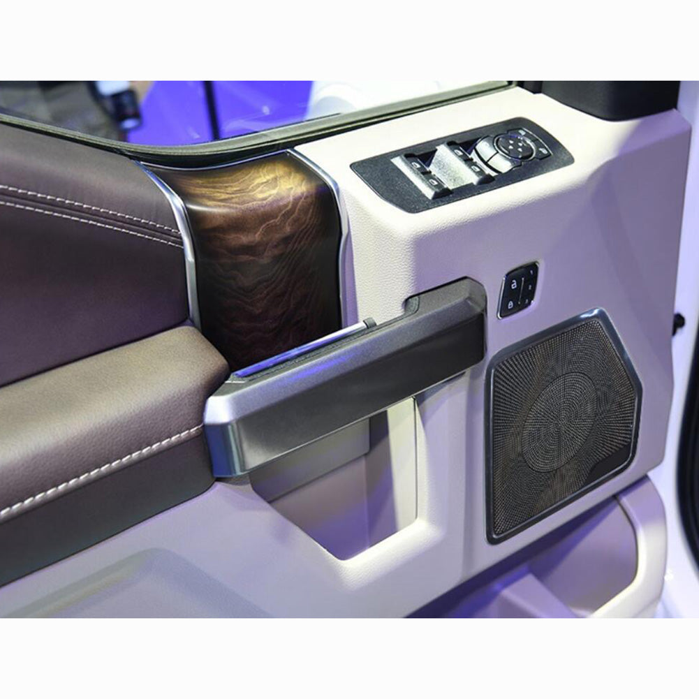 For Ford F-150 2015 2016 2017 2018 2019 2020 Interior 4 Door Sound Speaker Cover Trims Stainless Steel