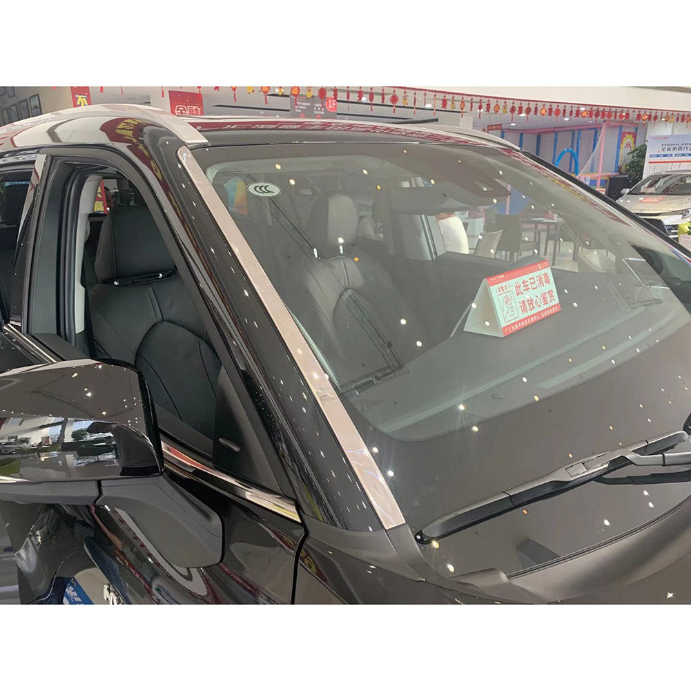 Fit for Toyota Highlander 2020 2021 2022 Windshield Side Beveled Window Cover Trim Stainless Steel