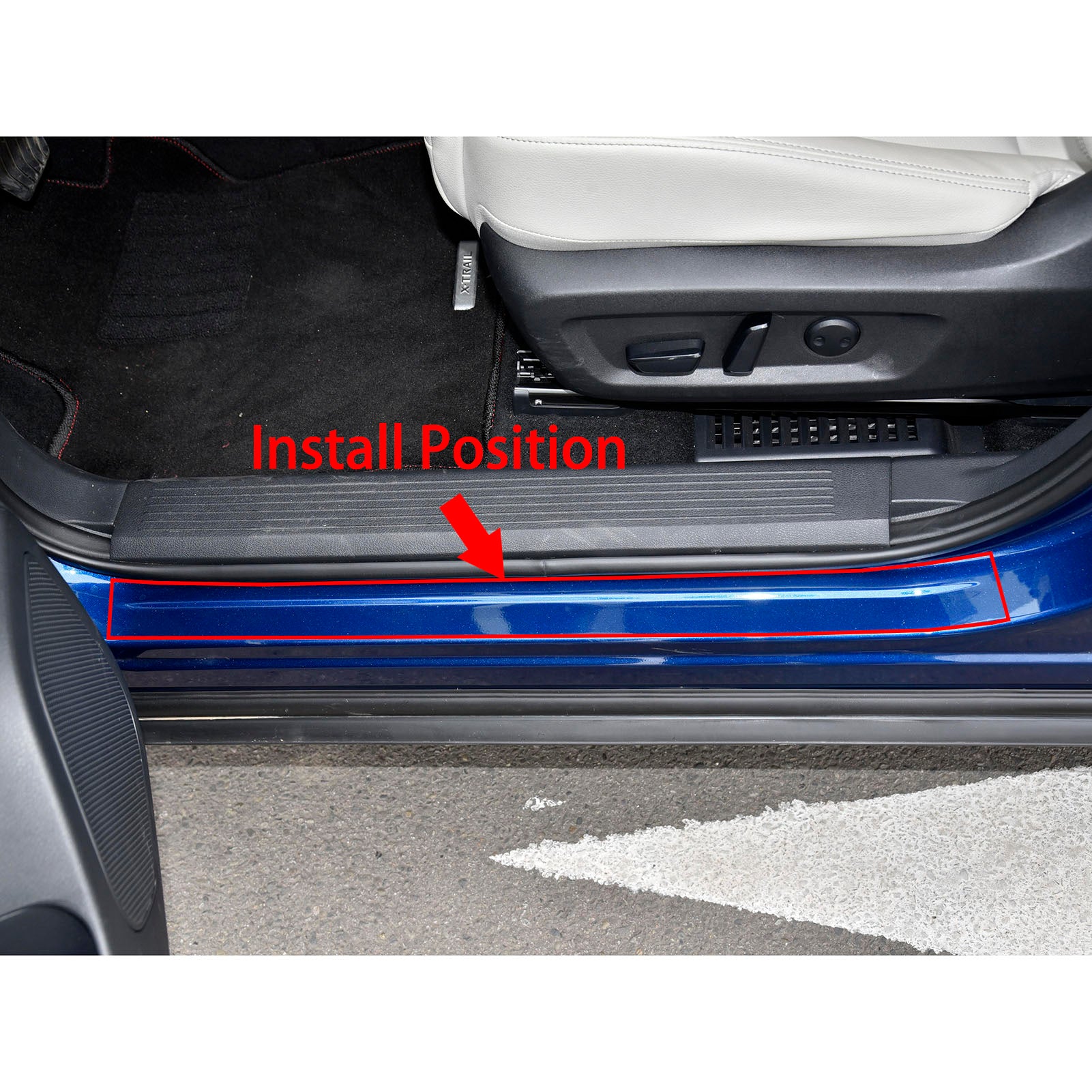 Fit for Nissan Rogue 2021 Door Sill Scuff Plate Guard Cover Trims Stainless Steel