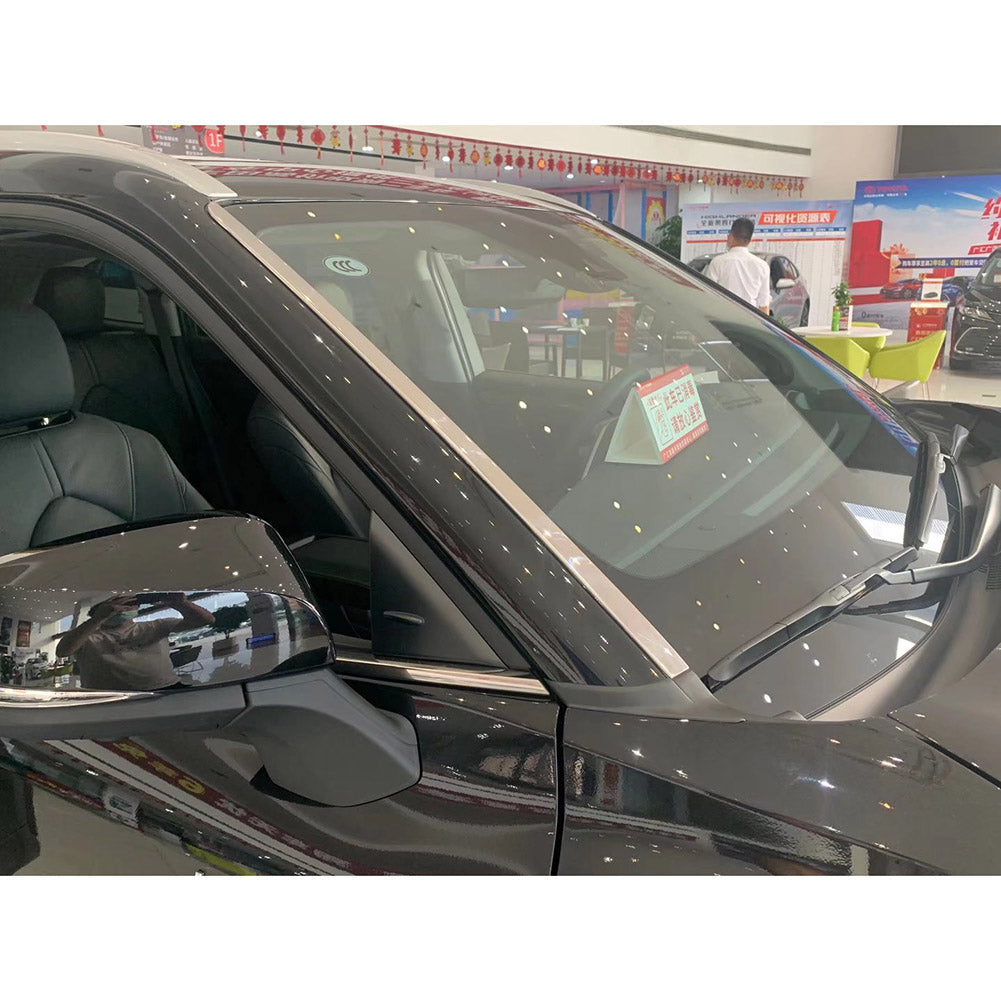 Fit for Toyota Highlander 2020 2021 2022 Windshield Side Beveled Window Cover Trim Stainless Steel