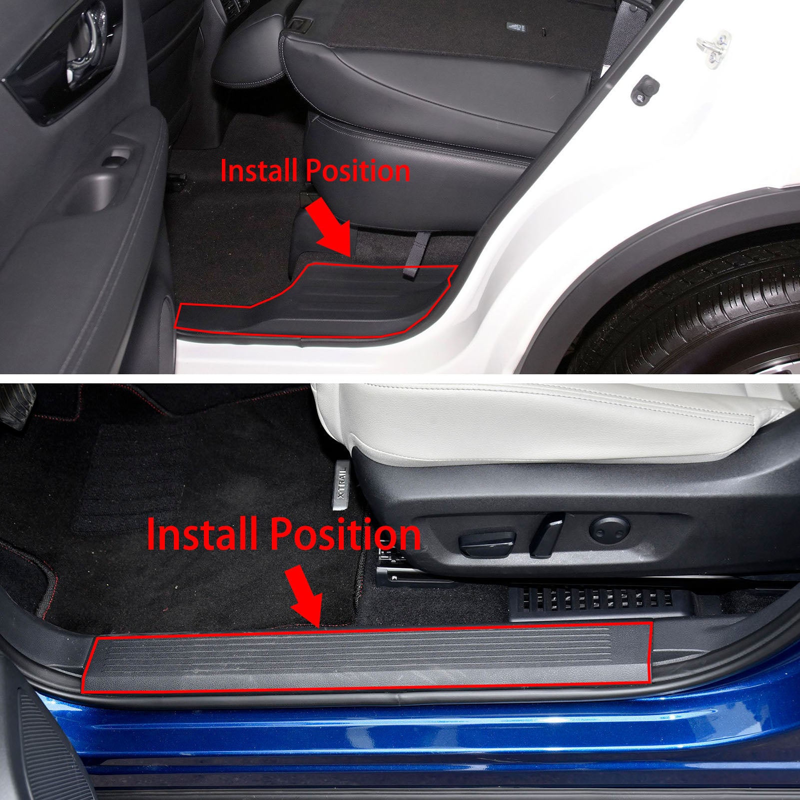 Fit for Nissan Rogue 2021 Door Sill Scuff Plate Guard Cover Trims Stainless Steel