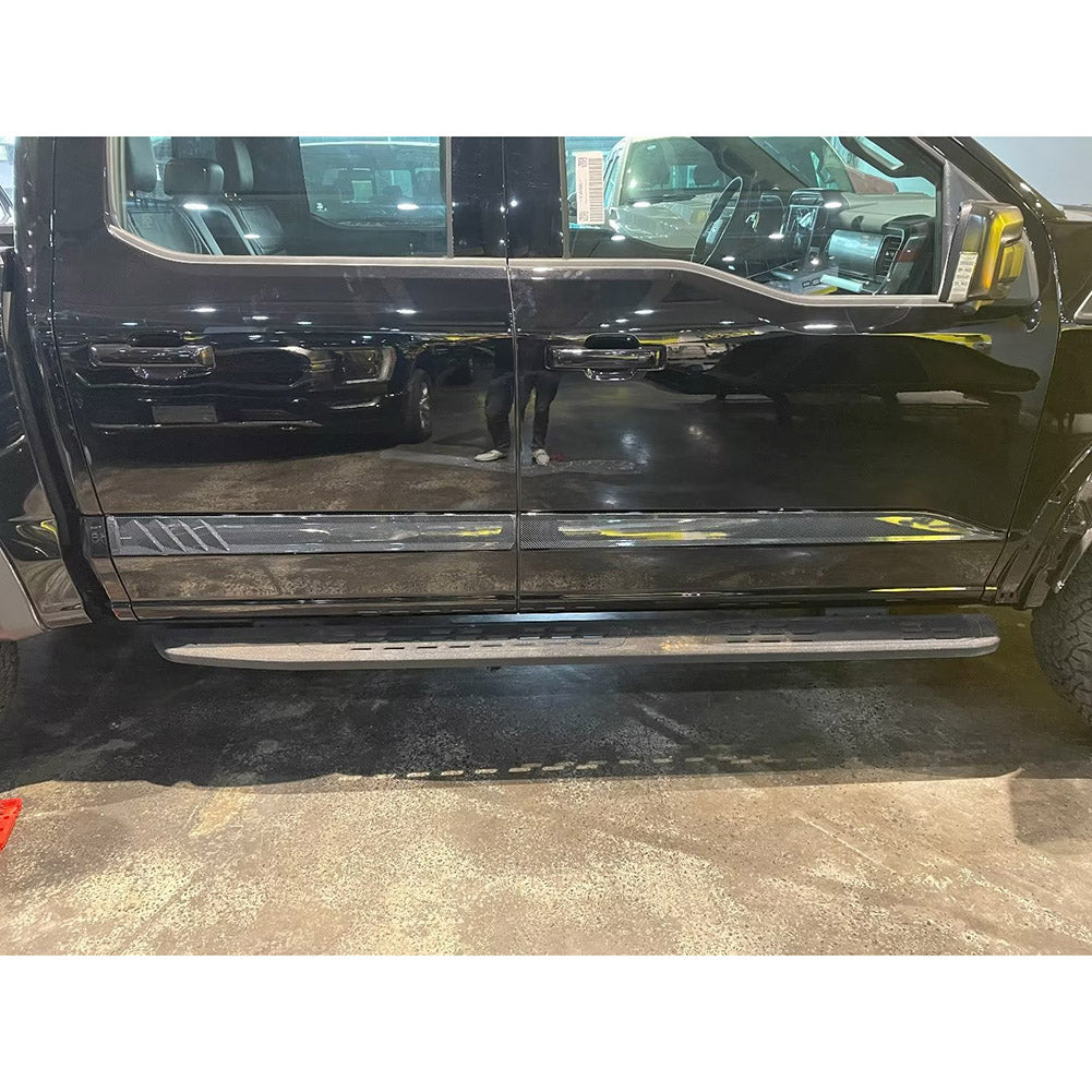 Fit for Ford F-150 2021 2022 2023 F150 Body Side Molding Door Guard Cover Trims Carbon Fiber Pattern