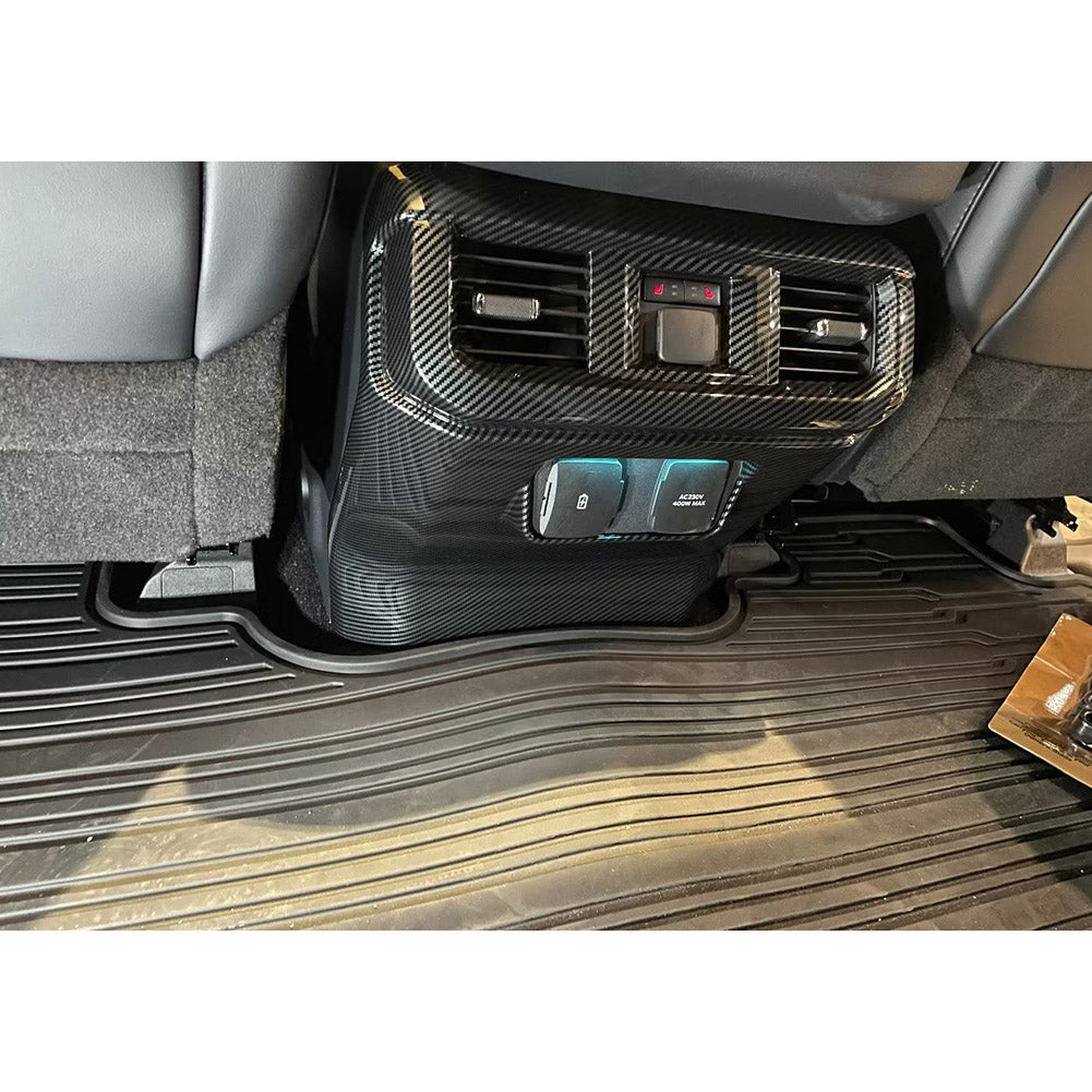Fit for Ford F-150 2021 2022 2023 F150 Interior Rear Seat Air Condition Vent Outlet Cover Trim Carbon Fiber Pattern